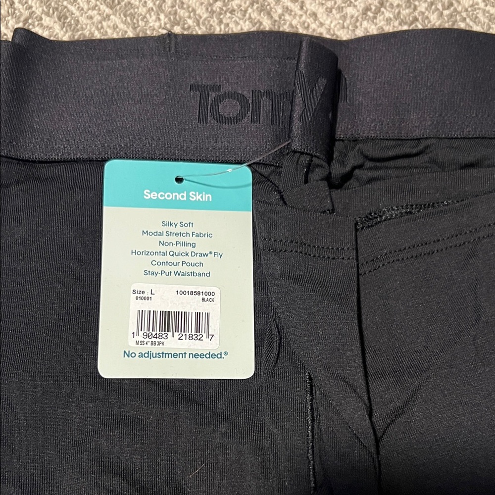 3 Pack Tommy John second skin Boxer Briefs in Black, Dress Blues and Turbulence - Picture 5 of 7